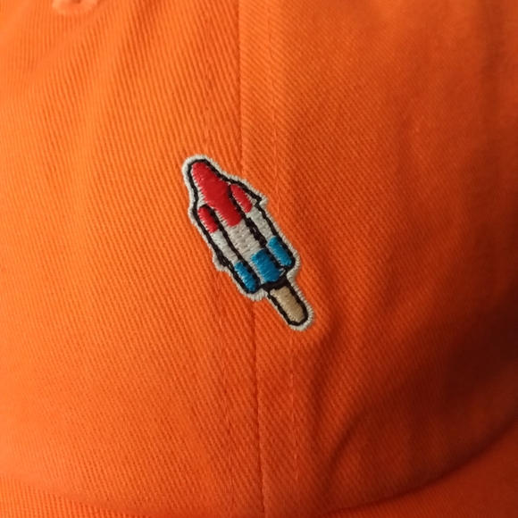 Men's Forever 21 Orange Baseball Cap Popsicle Stitched Patch Adjustable Hat - Picture 5 of 9
